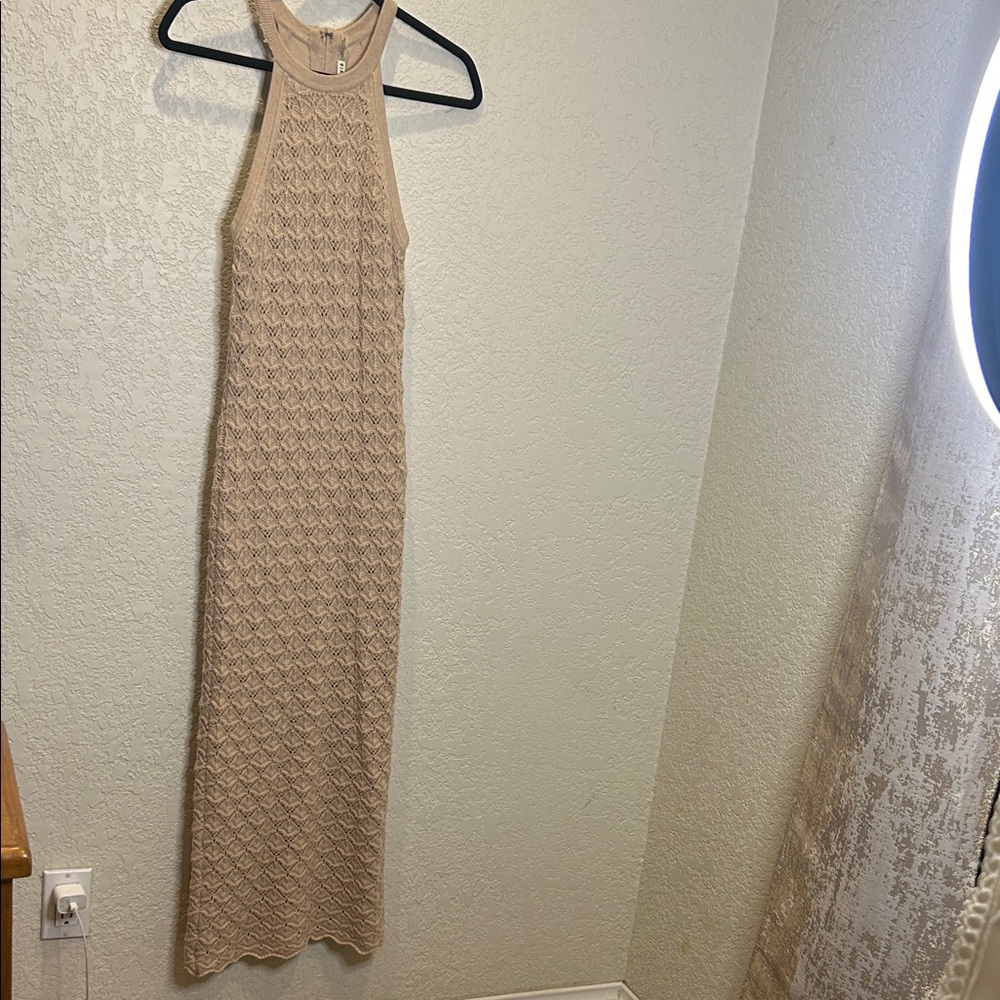 Alice + Olivia Beige Textured Maxi Dress